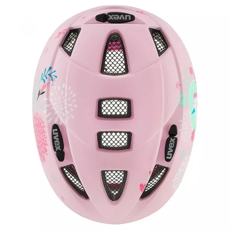 Capacete de proteção para crianças UVEX kid 2 cc multicolor rosa, casco rígido, acabamento mate