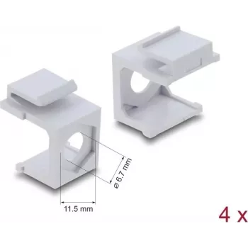 Tampa Keystone branca com entrada de cabo de 7 mm, pack de 4 – DELock 87609