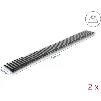 Barreira de proteção para aves para instalações fotovoltaicas DELOCK 1 m, 2 unidades, castanho, 122 mm