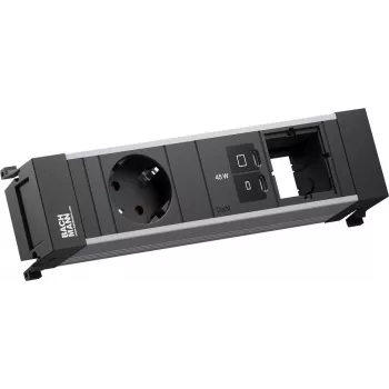 Módulo de tomadas Powerframe Bachmann BM0024291 com 1x CEE7/3, 1x USB-C PD 45W, 1x cabo CM L=0,2m