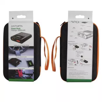 4smarts arrancador de bateria para veículos 456312 — 300 A de corrente de arranque, 2 A de saída, bateria de 16,6 V, preto