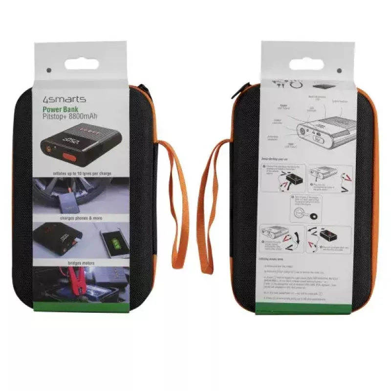 4smarts arrancador de bateria para veículos 456312 — 300 A de corrente de arranque, 2 A de saída, bateria de 16,6 V, preto