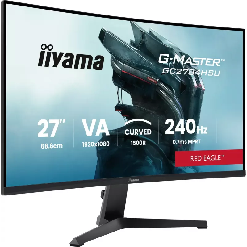 27 inch iiyama G-MASTER GC2784HSU-B1 monitor VA curvo 240 Hz Full HD 1920x1080 hub USB altifalantes VESA