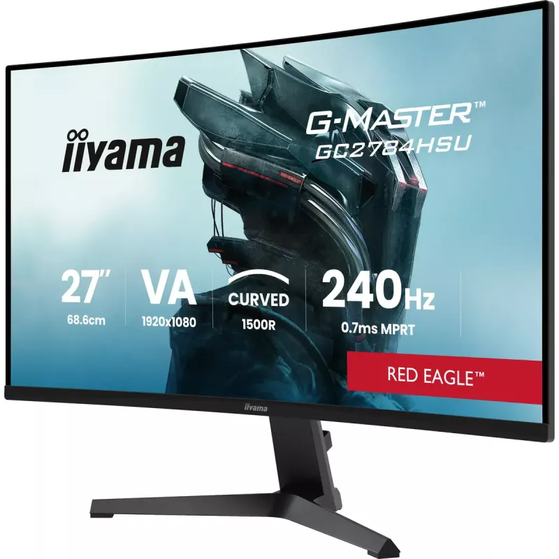 27 inch iiyama G-MASTER GC2784HSU-B1 monitor VA curvo 240 Hz Full HD 1920x1080 hub USB altifalantes VESA
