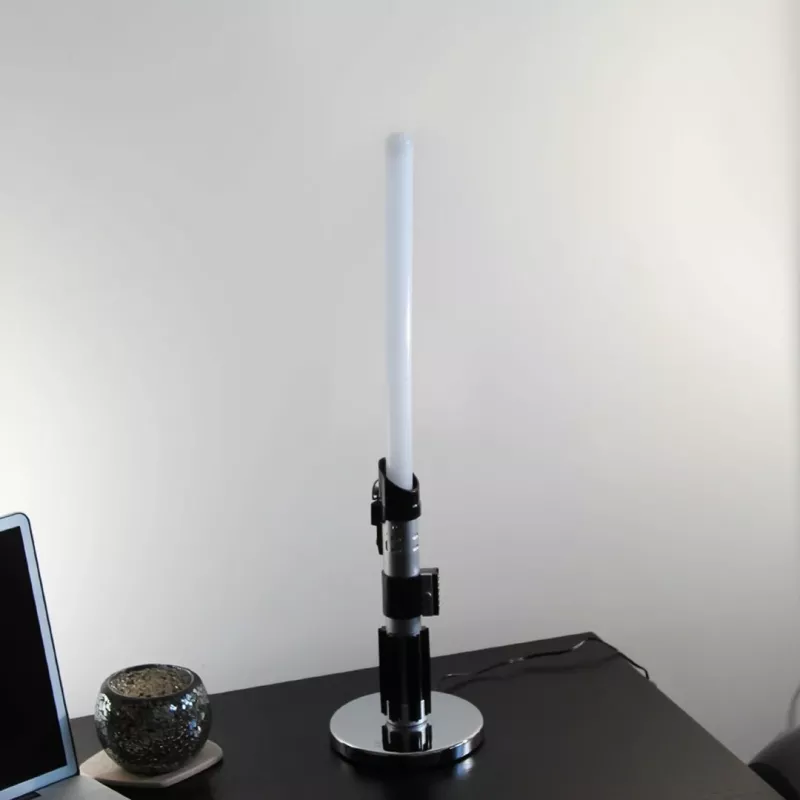 Candeeiro de mesa Ukonic 14364 preto branco luz vermelha 597 mm de altura