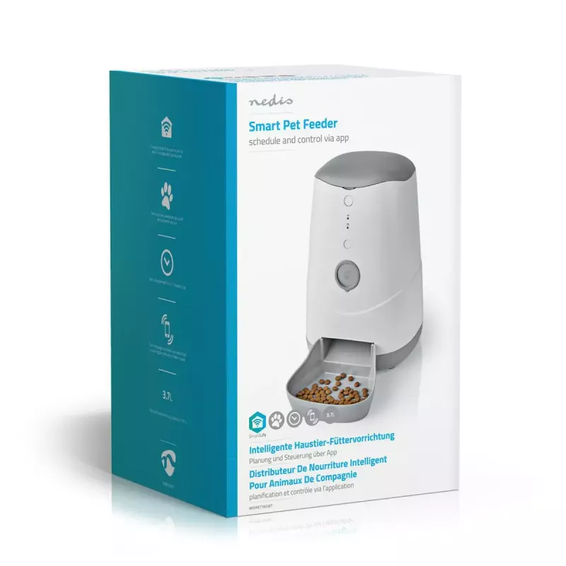 Nedis WIFIPET10CWT Distribuidor automático de comida para animais 3,7 L Wi-Fi