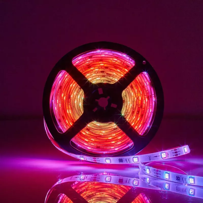 Faixa de luz inteligente Nedis WIFILS51CRGB – Wi‑Fi, RGB, 24 W, cabo de 1 m, 12 mm de largura
