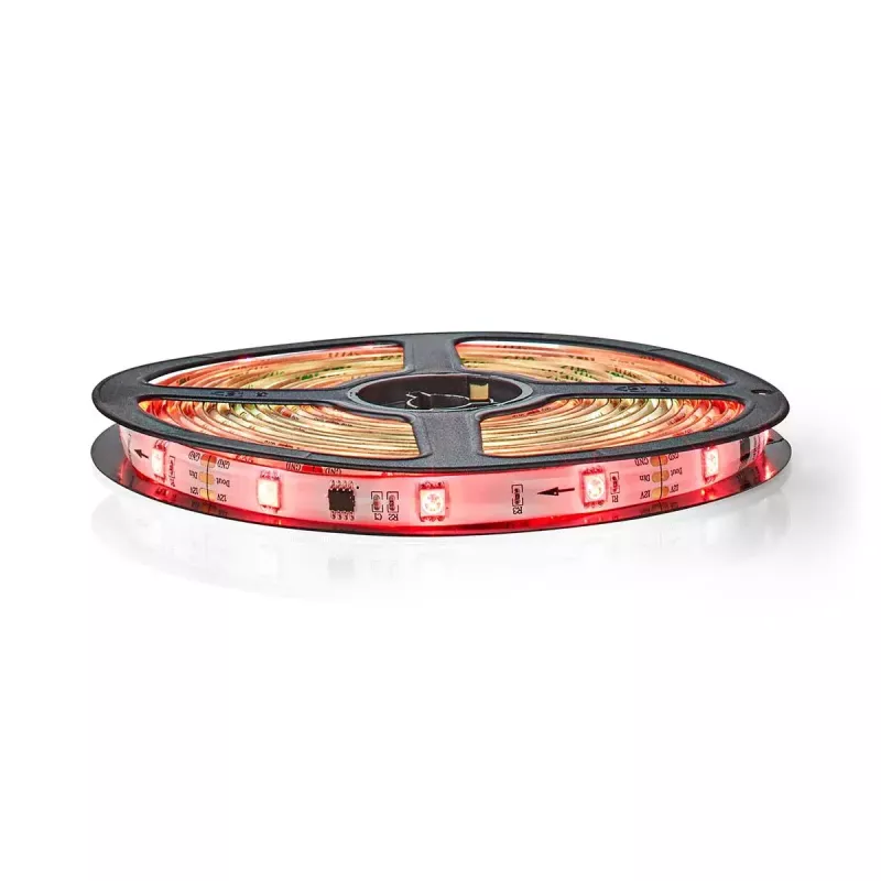 Faixa de luz inteligente Nedis WIFILS51CRGB – Wi‑Fi, RGB, 24 W, cabo de 1 m, 12 mm de largura