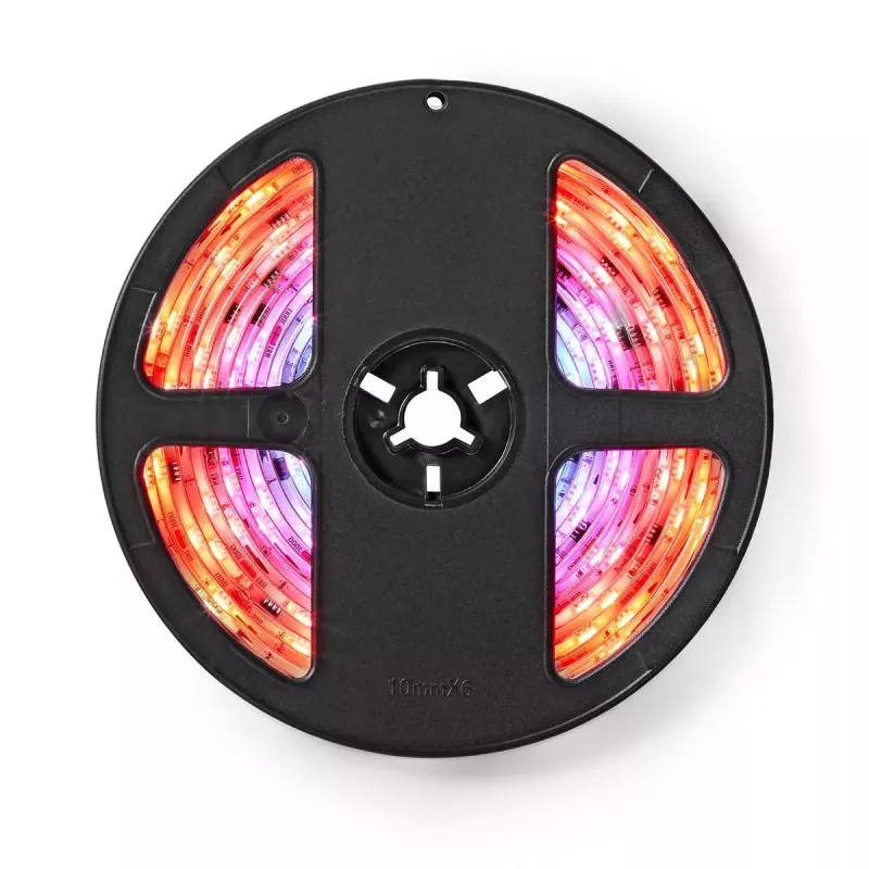 Faixa de luz inteligente Nedis WIFILS51CRGB – Wi‑Fi, RGB, 24 W, cabo de 1 m, 12 mm de largura