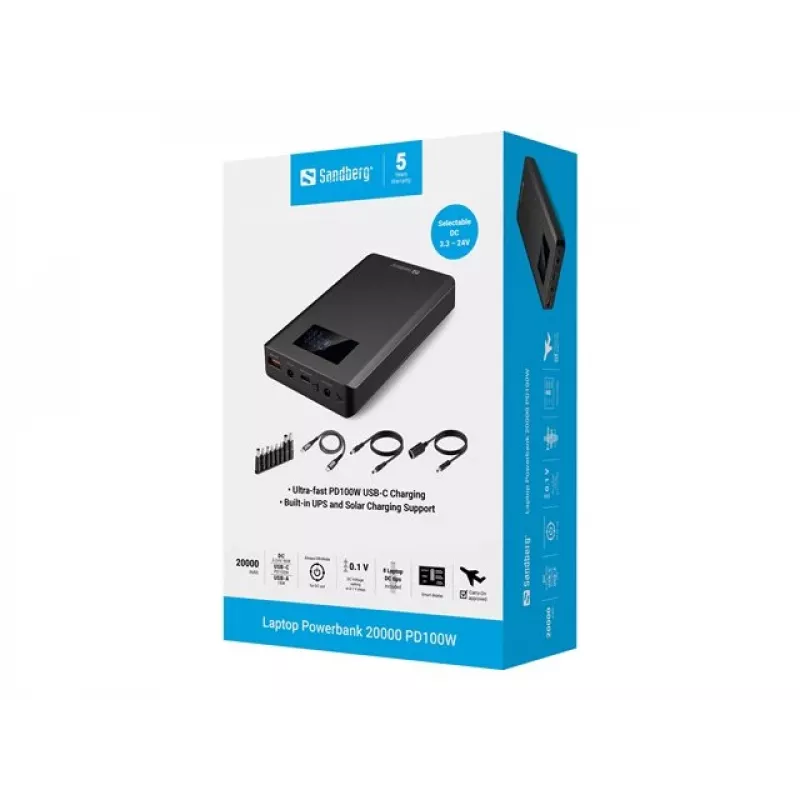 SANDBERG Powerbank para portátil 20000 PD100W
