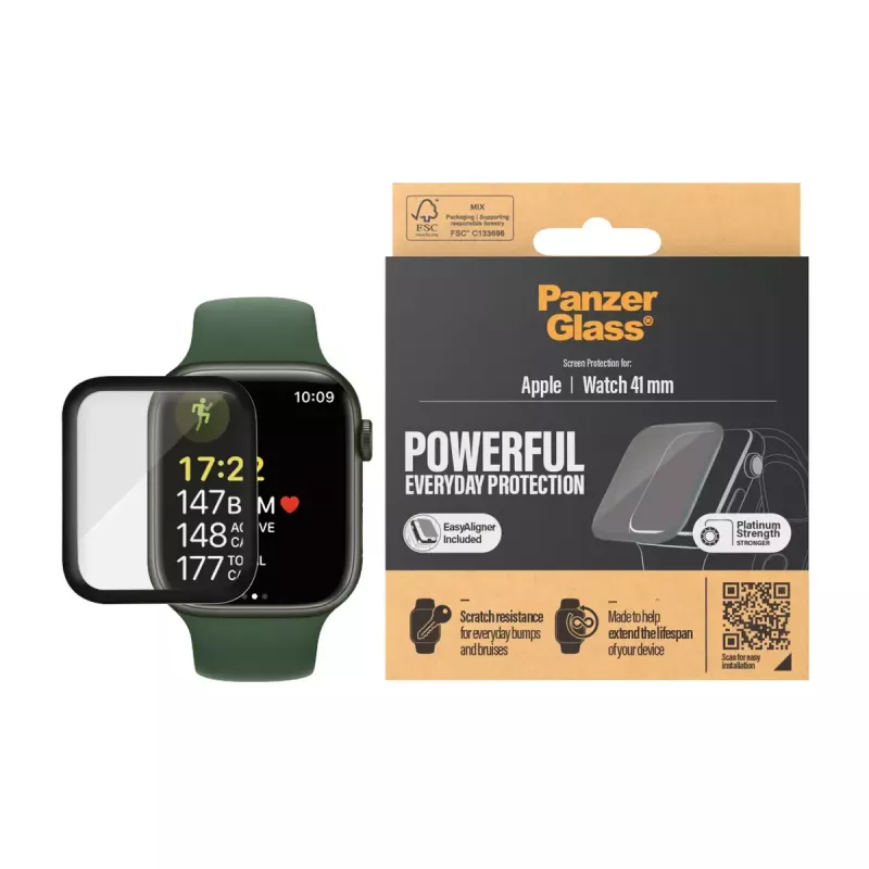 Proteção de ecrã PanzerGlass Apple Watch Series 8 7 41mm transparente