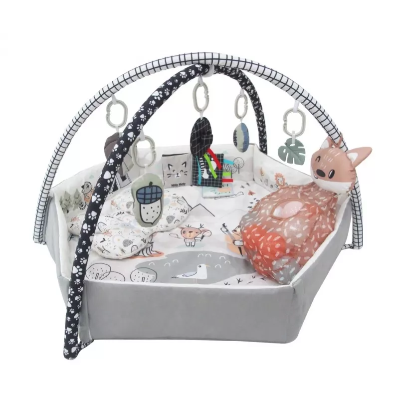 Tapete de atividades para bebé milly mally Baby Mat 5in1 Minky – tapete multifuncional 5 em 1 para bebé para posição de barriga, brincar, descansar, gatinhar, viajar