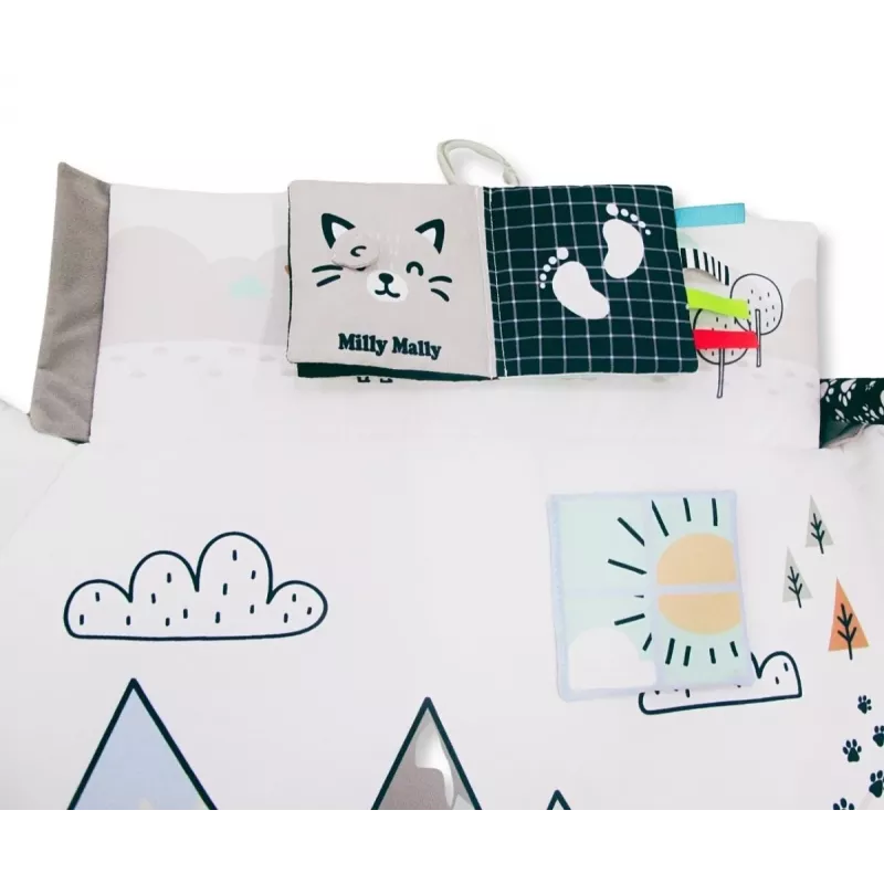 Tapete de atividades para bebé milly mally Baby Mat 5in1 Minky – tapete multifuncional 5 em 1 para bebé para posição de barriga, brincar, descansar, gatinhar, viajar