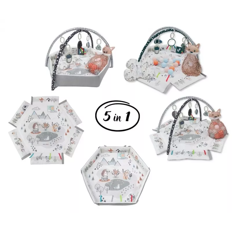 Tapete de atividades para bebé milly mally Baby Mat 5in1 Minky – tapete multifuncional 5 em 1 para bebé para posição de barriga, brincar, descansar, gatinhar, viajar