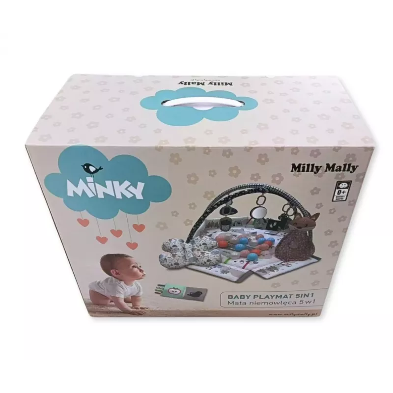 Tapete de atividades para bebé milly mally Baby Mat 5in1 Minky – tapete multifuncional 5 em 1 para bebé para posição de barriga, brincar, descansar, gatinhar, viajar