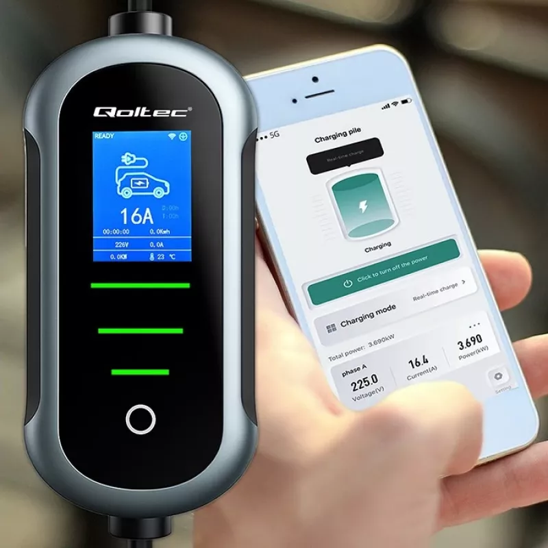 Carregador para carro elétrico QOLTEC 11 kW 400 V CEE 16 A com WiFi