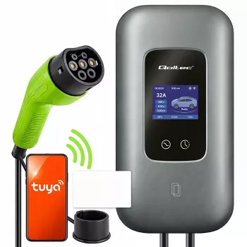 Estação de carregamento EV QOLTEC trifásica 22 kW 32 A com WLAN (modelo 52723)