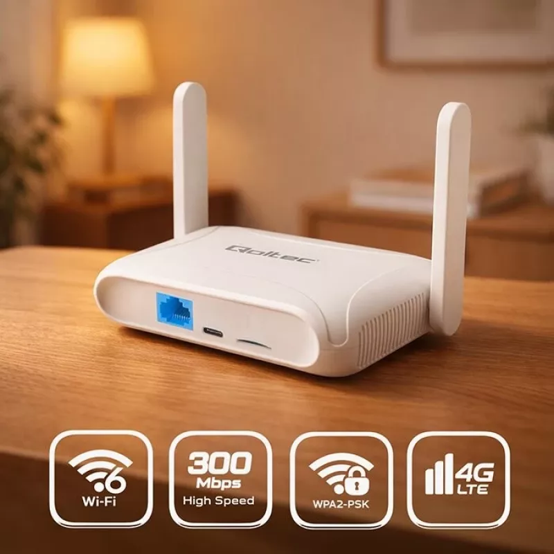 Router QOLTEC 56980 – router móvel 4G LTE com Wi‑Fi 6