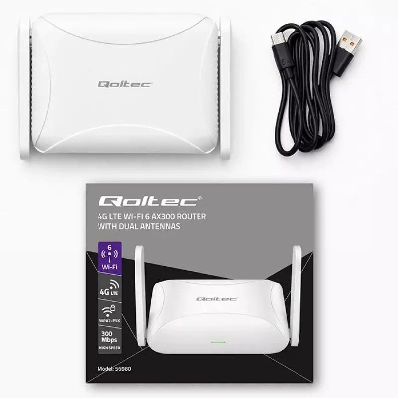 Router QOLTEC 56980 – router móvel 4G LTE com Wi‑Fi 6