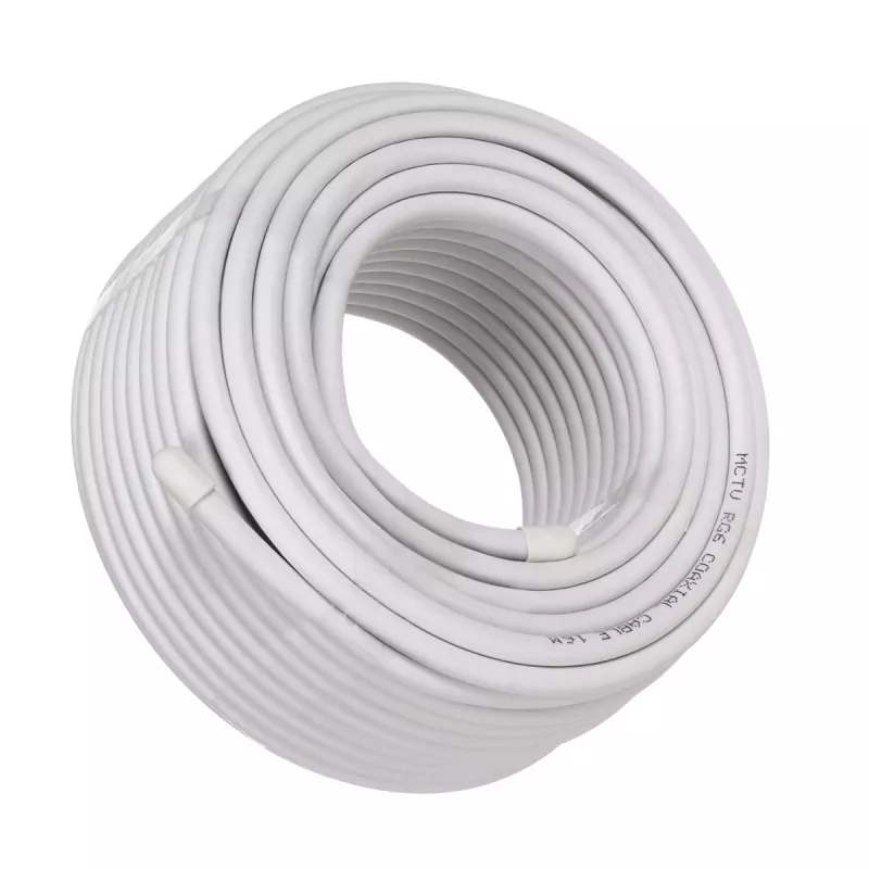 Cabo coaxial MACLEAN MCTV-470 RG-6/U 25 m, branco