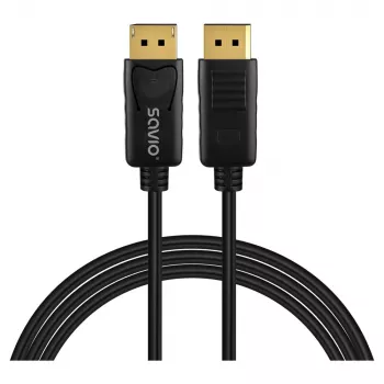 Cabo DisplayPort SAVIO CL-204 v1.4 1 m, compatibilidade DP 1.4