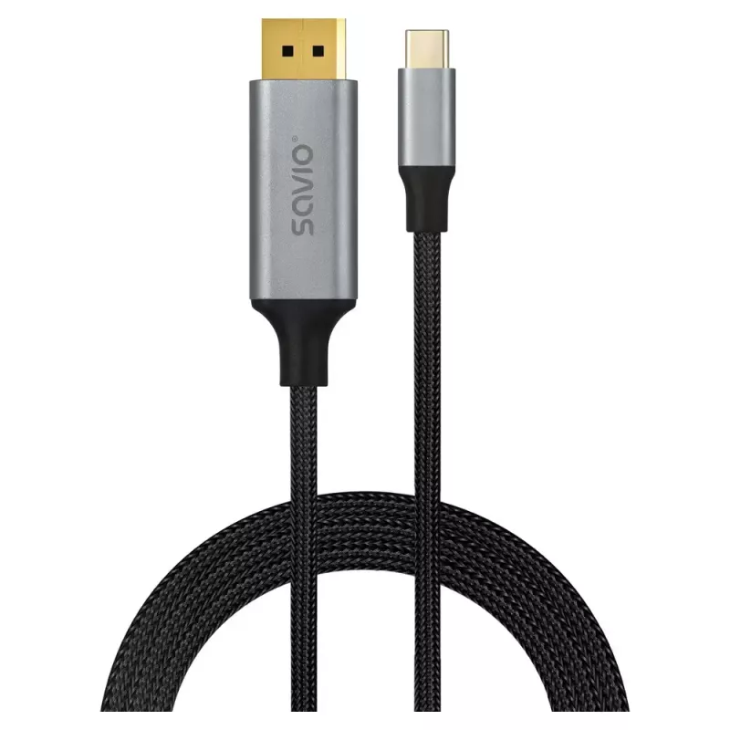 Cabo USB-C para DisplayPort SAVIO CL-208 (DisplayPort 1.2, 2 m)