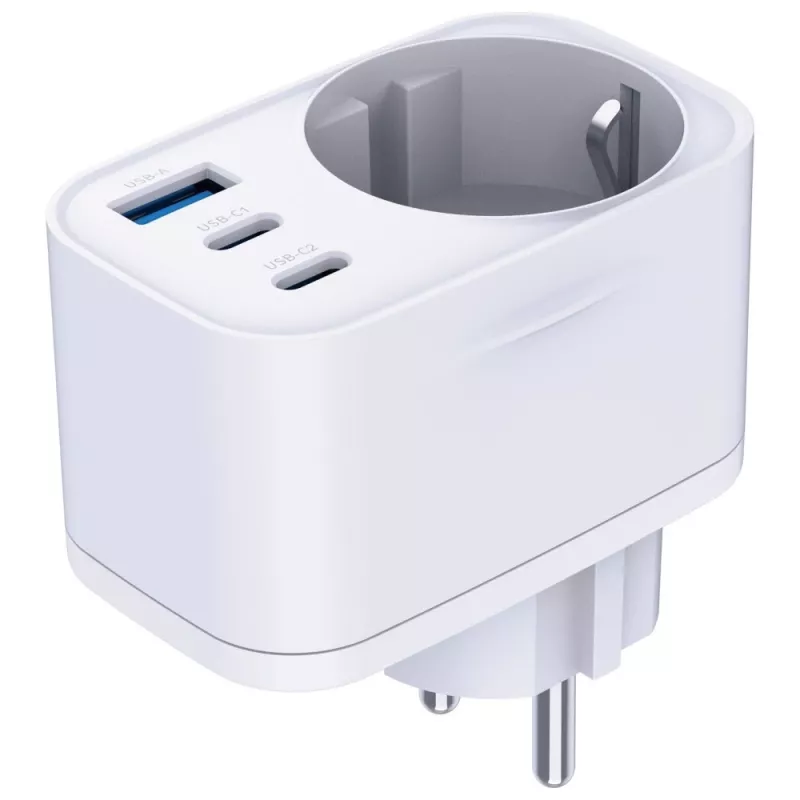 Carregador 3MK Charger Comfort GaN 30W branco – fonte de alimentação USB, saída GaN 30W