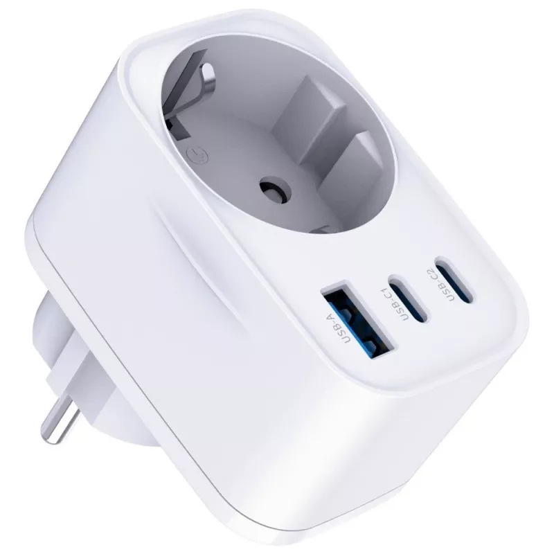 Carregador 3MK Charger Comfort GaN 30W branco – fonte de alimentação USB, saída GaN 30W