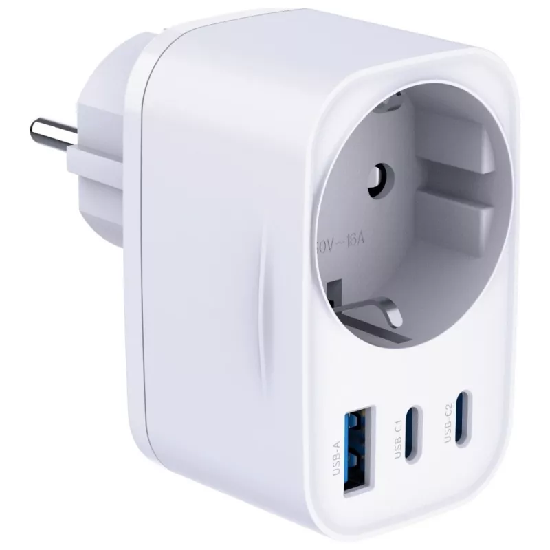 Carregador 3MK Charger Comfort GaN 30W branco – fonte de alimentação USB, saída GaN 30W