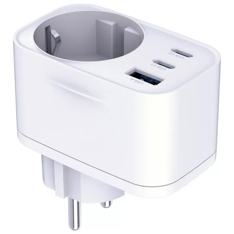 Carregador 3MK Charger Comfort GaN 30W branco – fonte de alimentação USB, saída GaN 30W