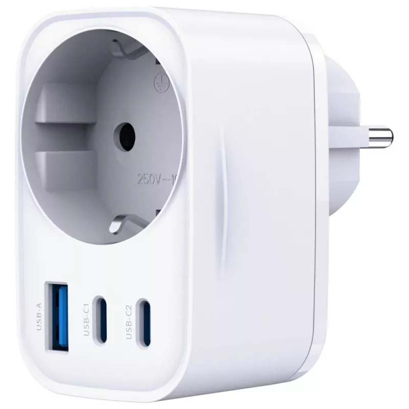 Carregador 3MK Charger Comfort GaN 30W branco – fonte de alimentação USB, saída GaN 30W