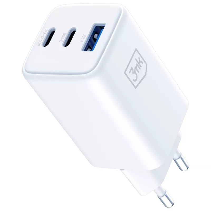 Carregador 3MK Charger Hyper GaN 65W QC4+ — carregador rápido USB GaN 65W com suporte QC4+