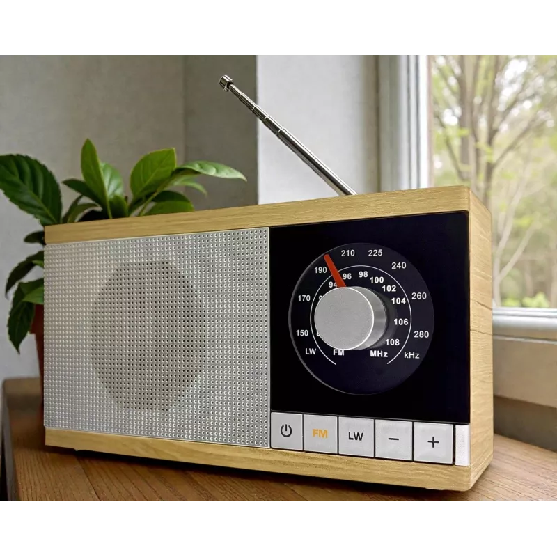 Rádio Krystyna caixa de madeira