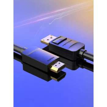 Cabo DP para HDMI 2M/SCHWARZ Hadbh Vention