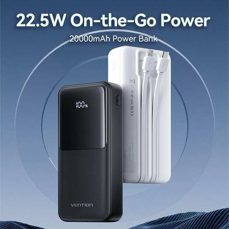 Power bank USB 20000MAH 22.5W/PRETO FHPB0 Vention