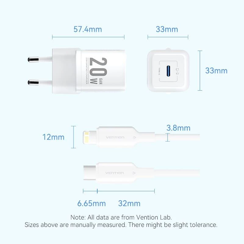 Carregador de rede USB-C 20 W TZ-FEPW0-EU-02 Vention
