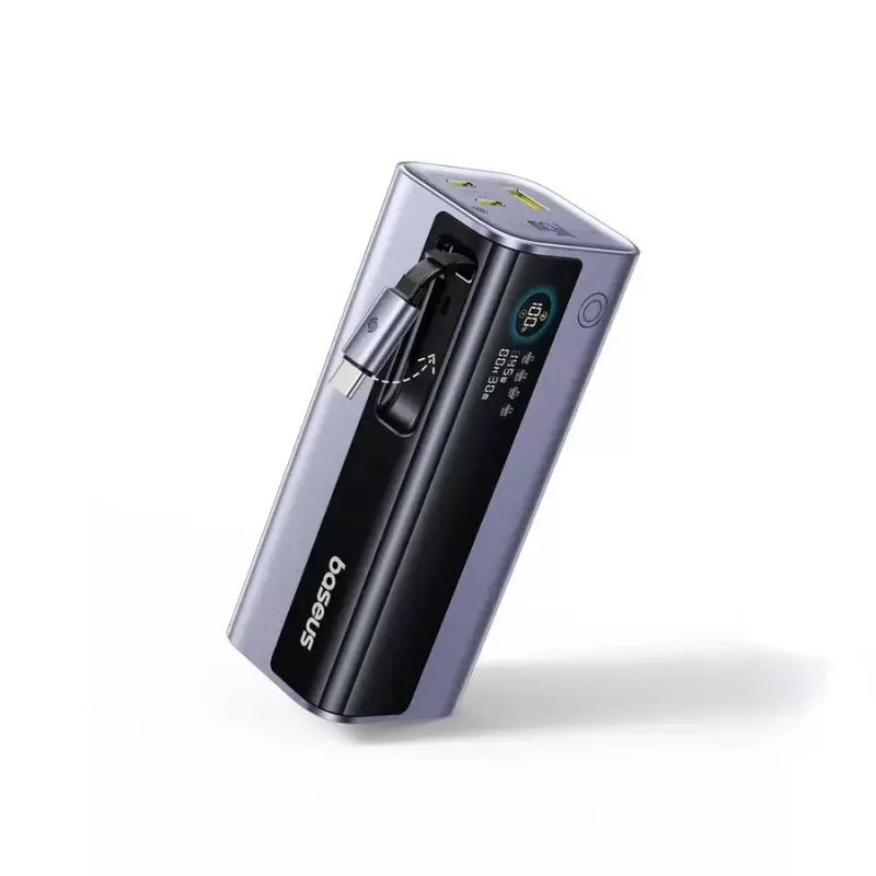 Baseus EnerGeek GR11 Power bank 20000 mAh 145W, cabo USB-C retrátil, cinzento