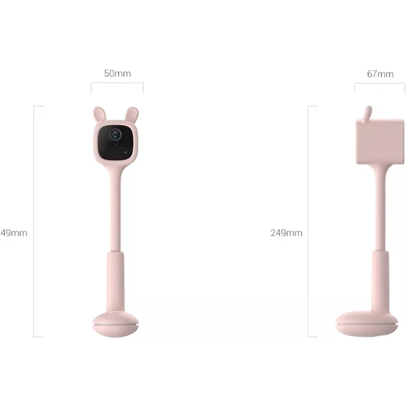 EZVIZ BM1 Rabit Monitor de bebé inteligente HD com bateria, magnético, para interior, com fixação por parafusos Rosa