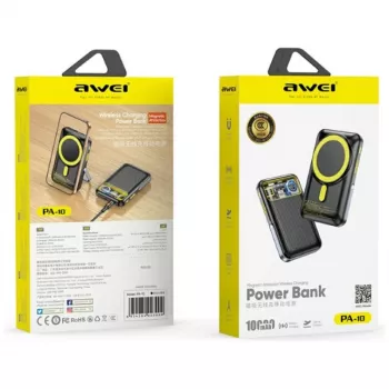 Powerbank Awei PA-10 10000mAh indução MagSafe Preto