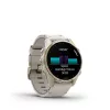 Smartwatch GARMIN Fenix 8 43 mm, 1,3 polegadas AMOLED 416×416, ecrã tátil, Wi‑Fi, GPS, 32 GB, caixa dourada, bracelete de pele cinzento