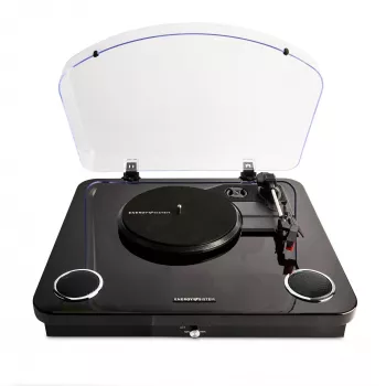 Gira-discos áudio com correia Energy Sistem BlackSpin preto transparente 33 45 78 rpm