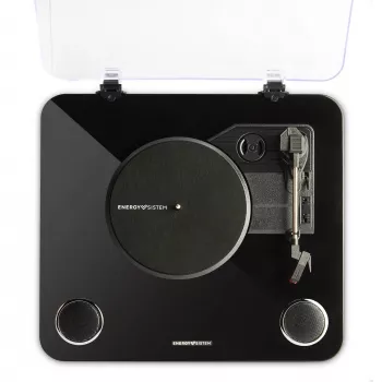 Gira-discos áudio com correia Energy Sistem BlackSpin preto transparente 33 45 78 rpm