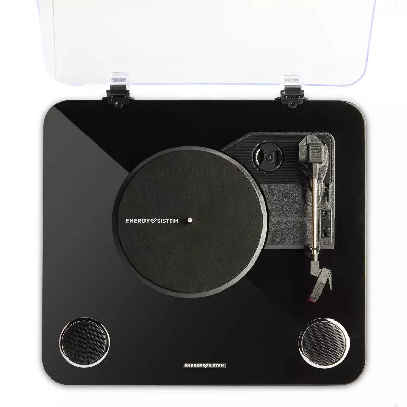Gira-discos áudio com correia Energy Sistem BlackSpin preto transparente 33 45 78 rpm