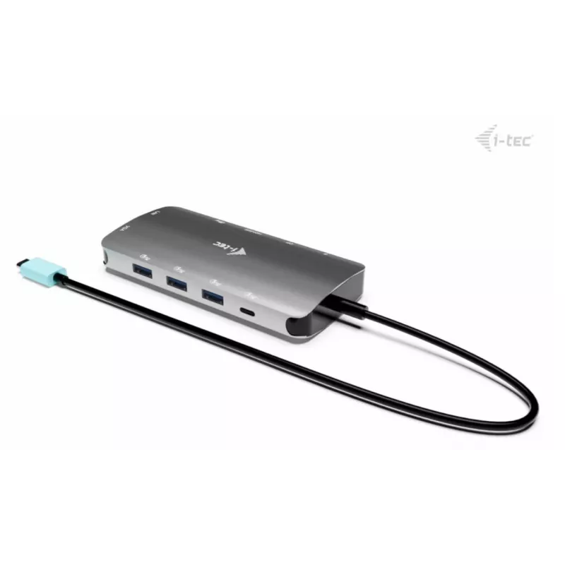 Docking station ITEC i-tec USB-C Metal Nano 3x Display (DP, HDMI, VGA) com Power Delivery 100 W, 4x USB-A, Gigabit Ethernet
