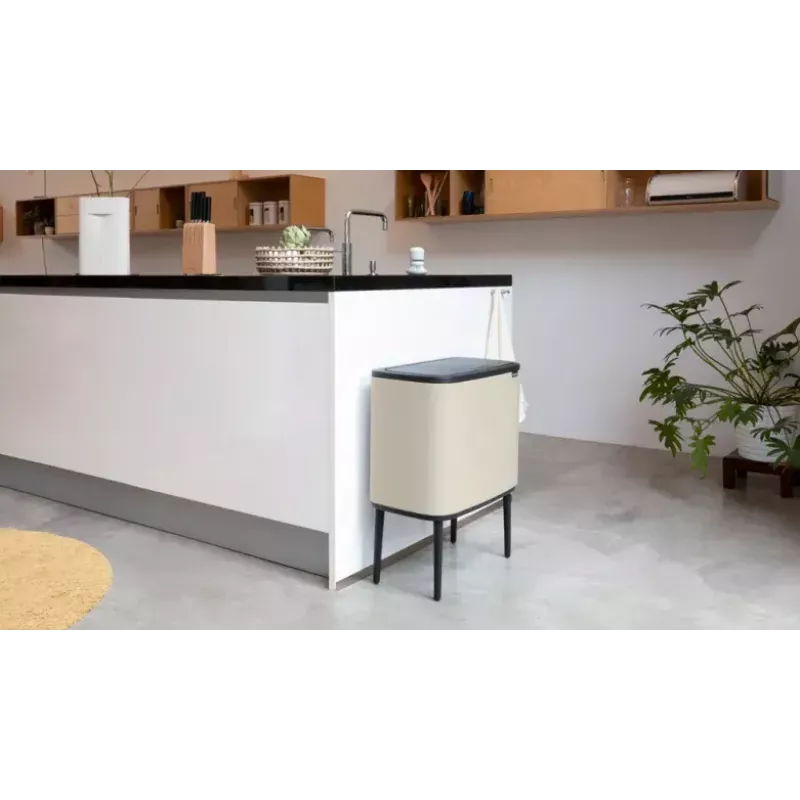 Balde de pedal Brabantia Bo Touch Bin 33 L 3 cestos bege largura 540 mm profundidade 312 mm altura 680 mm