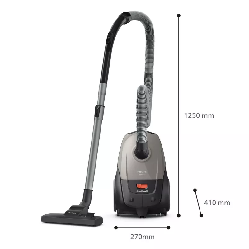 Aspirador de pó com saco Philips 2000 series XD2152/12 — 850 W, saco de 3 L, filtro HEPA, limpeza a seco
