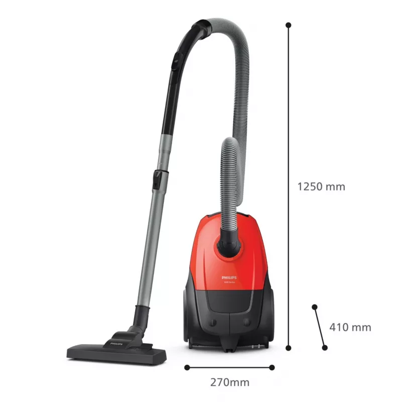 Aspirador vertical Philips 1000 Series XD1111/10, 800 W, limpeza a seco, saco de pó 3 L, HEPA, 77 dB
