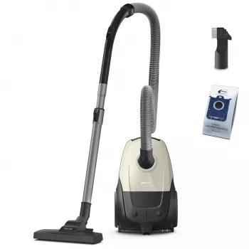 Aspirador | PHILIPS | potência de entrada 800 W | capacidade de pó 3 L | aspirador vertical | tipo de limpeza a seco | depósito de pó saco | cor preto/bege | XD1101/10