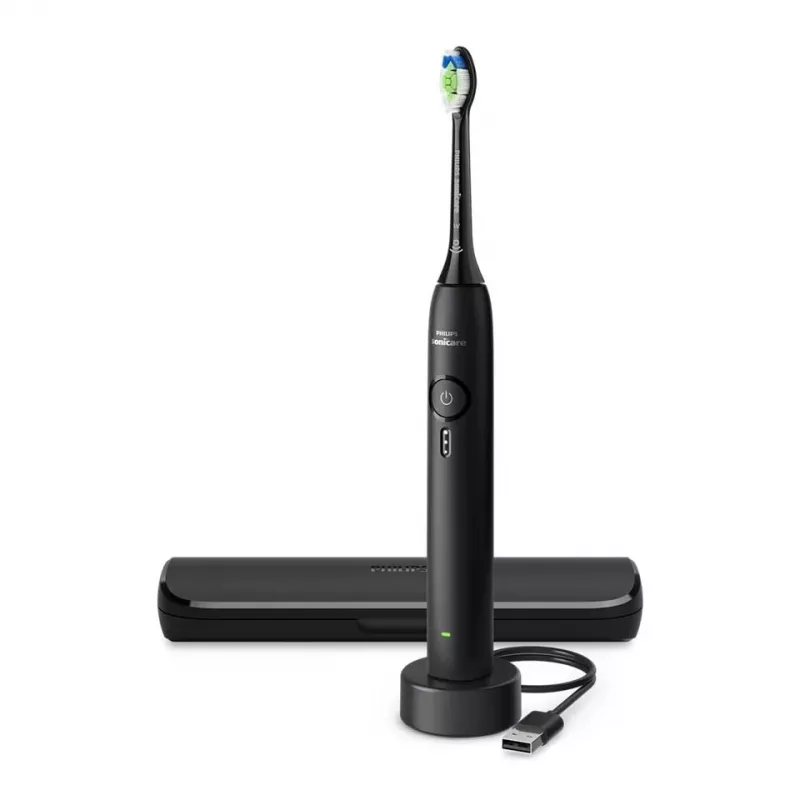 Escova de dentes sónica recarregável Philips 3100 series HX4033/32 — bateria de iões de lítio, 1 punho, 1 cabeça de escova, modo Daily Care, preto