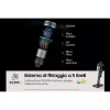 Aspirador vertical Samsung VS20C9554TK — bateria de iões de lítio, 580 W, sem saco 0,8 l, ciclone, preto